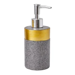 Dozownik do mydła wzór piasek szaro-złoty 16,8 cm