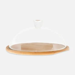 Drewniana deska na sery z kloszem SOPHIE 33,5 cm