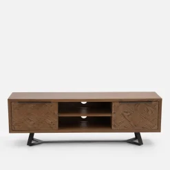 Drewniana szafka RTV z frontem w jodełkę KASTENOS