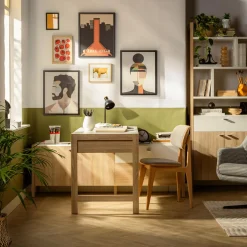 Duże biurko z szufladami i szafką HOYVIK