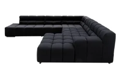 Duży narożnik u-kształtny czarny TEMPLE
