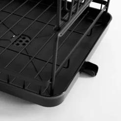 Dwupoziomowa suszarka na naczynia czarna 44,3x33x26,8 cm