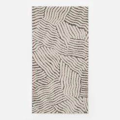 Dywan abstrakcyjny beżowo-czarny DEUS 80x150 cm