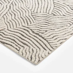 Dywan abstrakcyjny beżowo-czarny DEUS 80x150 cm