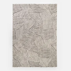 Dywan abstrakcyjny beżowo-czarny DEUS 160x230 cm