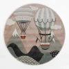 Dywan BOND KIDS, balony, beżowo-zielony, okrągły, 120 cm