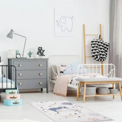 Dywan drukowany biały BEAR PETRA 80x140 cm