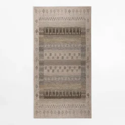 Dywan etniczny KEMET, szaro-beżowy, 80x150 cm