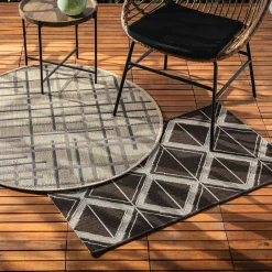 Dywan geometryczny antracytowy JUTA 80x150 cm