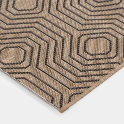 Dywan geometryczny beżowy 60x100 cm