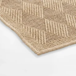 Dywan geometryczny DHAKA, czarno-beżowy, 80x150 cm