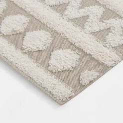 Dywan geometryczny MULAN, beżowo-kremowy, 80x150 cm