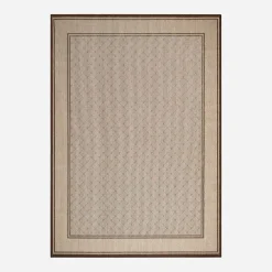 Dywan geometryczny z ramką LOTUS, beżowy, 160x230 cm