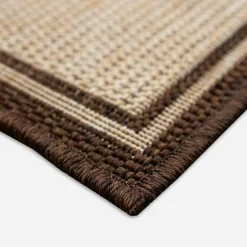 Dywan geometryczny z ramką LOTUS, beżowy, 80x150 cm