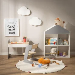 Dywan okrągły z pomponami ivory 120 cm