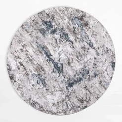 Dywan retro VISION, szaro-granatowy, okrągły, 120 cm