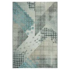 Dywan szaro-turkusowy PATCHWORK MALTA 80x150 cm