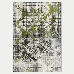 Dywan szaro-zielony PRZECIERKA MALTA 160x220 cm