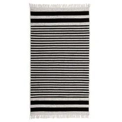 Dywan w biało-czarne pasy BERGEN 80x150 cm