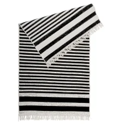 Dywan w biało-czarne pasy BERGEN 80x150 cm