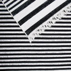 Dywan w biało-czarne pasy BERGEN 80x150 cm