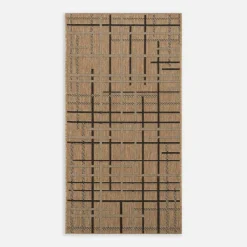Dywan w kratę beżowy JUTA 80x150 cm