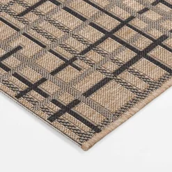Dywan w kratę beżowy JUTA 80x150 cm