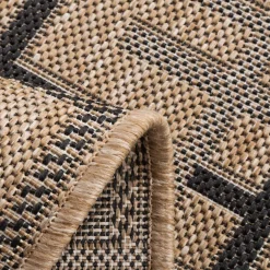 Dywan w kratę beżowy JUTA 80x150 cm