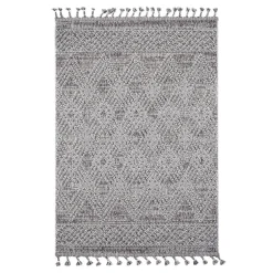 Dywan zewnętrzny szary karo BOUCLE 120x170 cm