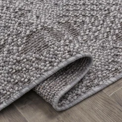 Dywan zewnętrzny szary karo BOUCLE 120x170 cm