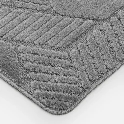 Dywanik łazienkowy geometryczny szary SIENA 50x80 cm