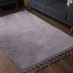 Dywanik z frędzlami szary PULLY 60x100 cm