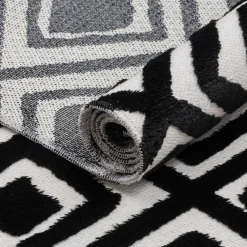 Dywanik z połyskującym wzorem 3D czarne romby ETNA 60x100 cm