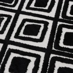 Dywanik z połyskującym wzorem 3D czarne romby ETNA 60x100 cm