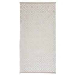 Dywanik z połyskującym wzorem 3D beżowe romby ETNA 60x100 cm