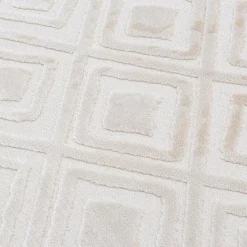 Dywanik z połyskującym wzorem 3D beżowe romby ETNA 60x100 cm