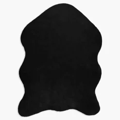 Dywanik ze sztucznego futra RABBIT czarny, 60x90 cm