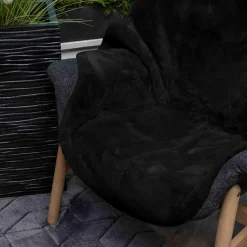 Dywanik ze sztucznego futra RABBIT czarny, 60x90 cm