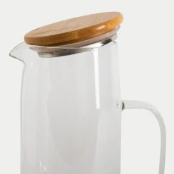 Dzbanek szklany z bambusową pokrywą 1,2 L