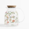 Dzbanek z bambusową pokrywką KWIATY 1,6 L