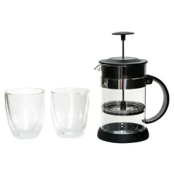 Dzbanek z zaparzaczem i 2 szklanki termiczne 300 ml