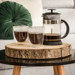 Dzbanek z zaparzaczem i 2 szklanki termiczne 300 ml