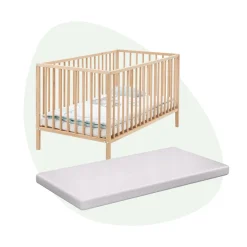 Łóżeczko ze stelażem HAPPY 60x120 cm + materac piankowy