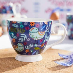 Filiżanka na nóżce granatowa JUMBO FOLK 350 ml