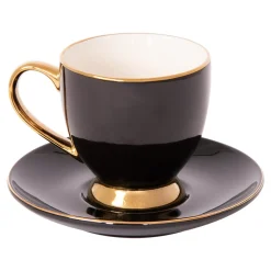 Filiżanka porcelanowa ze spodkiem czarna ROYAL 220 ml