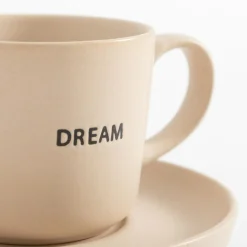 Filiżanka ze spodkiem kremowa MATTE 220 ml