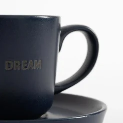 Filiżanka ze spodkiem niebieski MATTE 220 ml