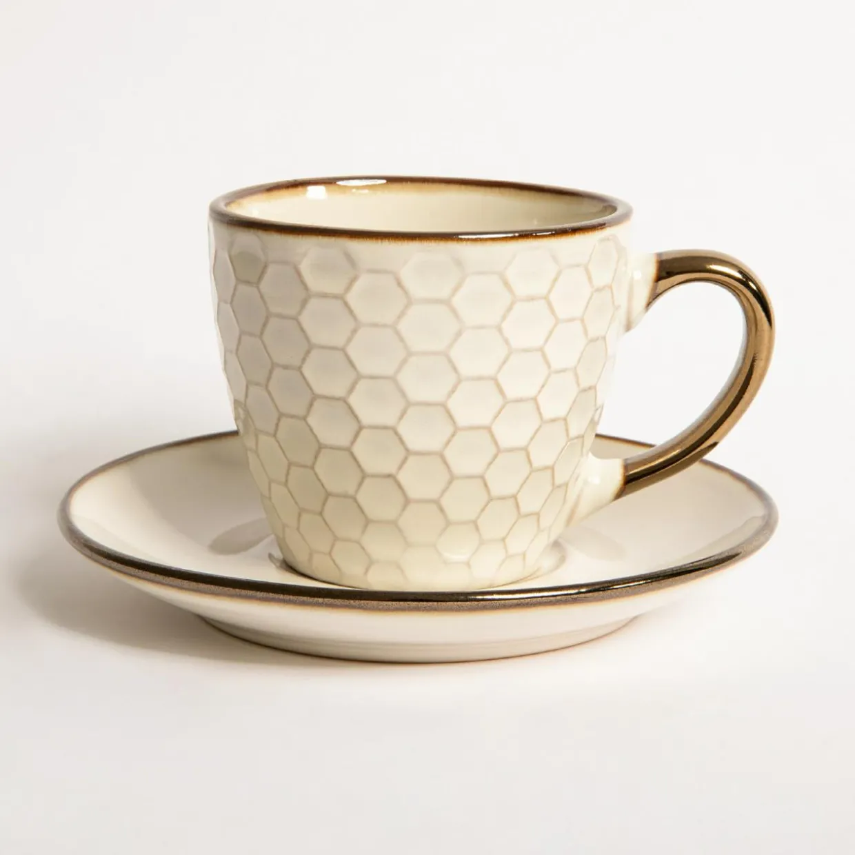 Filiżanka ze spodkiem plaster miodu BRESCA 220 ml