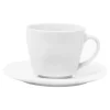 Filiżanka ze spodkiem porcelanowa QUADRO biała 210 ml