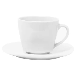 Filiżanka ze spodkiem porcelanowa QUADRO biała 210 ml
